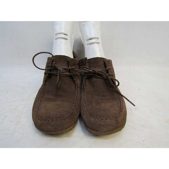 Born Womens Size 11 M Brown Suede Lace Up Mocc Toe Ankle Fashion Boots Bootie - Picture 5 of 11